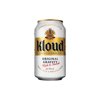 Single 355ml can of Kloud Beer, a Korean original gravity beer with 5% ABV