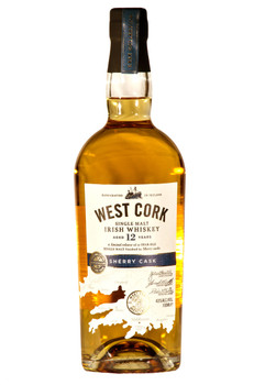 Bottle of West Cork 12 Year Old Sherry Cask single malt Irish whiskey, 700ml