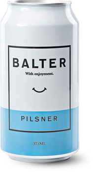 Single 330ml can of Balter Pilsner, an Australian lager with 4.9% ABV