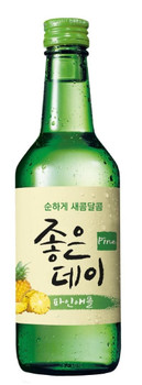 Bottle of Good Day Pineapple Soju, 360 ml Korean rice spirit with tropical pineapple flavor