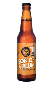 Single 330ml bottle of Moon Dog Son of a Plum Sour Ale, an Australian sour ale with peach and plum notes