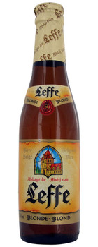 Case of 24 Leffe Blonde Belgian abbey beer bottles, 330ml each