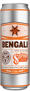 Single bottle of Sixpoint Bengali IPA, a New York craft India Pale Ale at 6.6% ABV