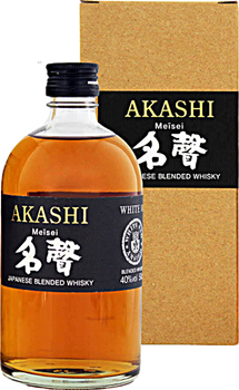 Bottle of Akashi Meisei 500ml blended Japanese whisky from White Oak Distillery