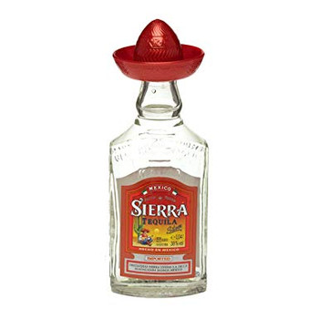 Sierra Tequila Silver 40ml bottle, a crystal-clear agave tequila