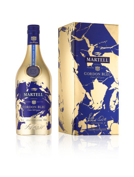 Martell Cordon Bleu Chinese New Year 2020 Limited Edition cognac bottle, 700ml, gold and blue design