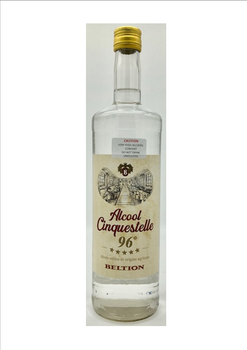 Bottle of Beltion Alcool Cinquestelle 96% 1L ethyl alcohol