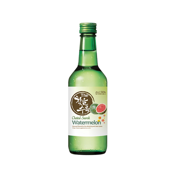 Bottle of Chateul Soorok Watermelon Soju, 375ml Korean bamboo charcoal filtered soju