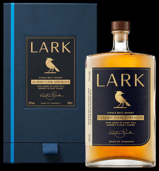 Bottle of Lark Cask Strength 500ml Tasmanian whisky at 58% ABV