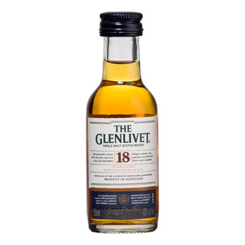The Glenlivet 18 Year Old 50ml single malt whiskey bottle