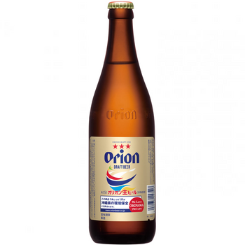 Case of Orion 334ml champagne gold draft beer bottles from Okinawa