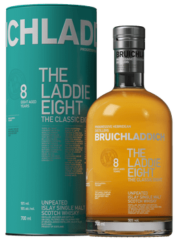 Bottle of Bruichladdich The Laddie Eight 700ml unpeated Scotch whisky
