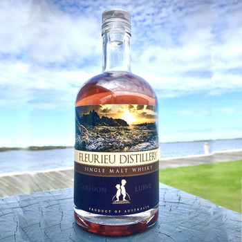 Bottle of Fleurieu Cartoon Lurve 700ml limited edition peated whisky