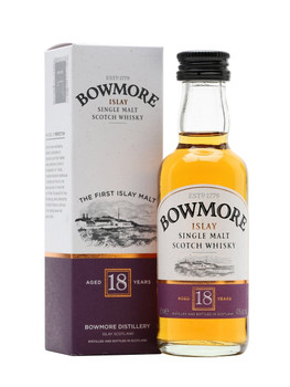 Bottle of Bowmore 18 Year Old 50ml Islay single malt Scotch whisky