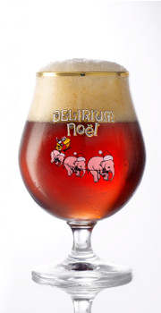 Delirium Christmas 330ml Case, festive holiday ale with chestnut amber color and creamy white head