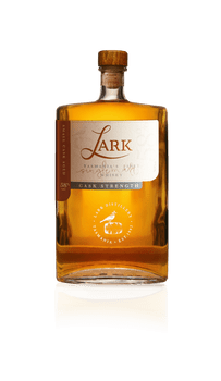 Bottle of Lark Cask Strength 100ml Tasmanian whisky, 58% ABV, handcrafted in Coal River Valley