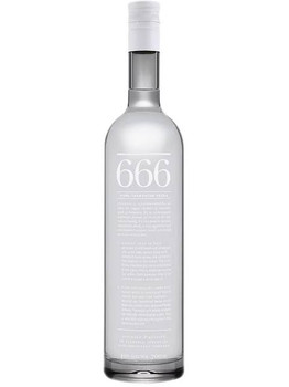 Bottle of 666 Pure Tasmanian Vodka 700ml with minimalist label