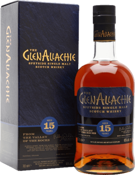 Bottle of GlenAllachie 15 Year Old single malt Scotch whisky, 700ml