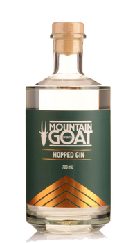 Bottle of Mountain Goat Hopped Gin 700ml, a craft gin infused with hops
