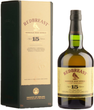 Bottle of Redbreast 15 Year Old Irish Whiskey 700ml, aged in bourbon and sherry casks