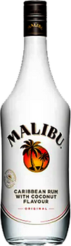Bottle of Malibu White Rum with Coconut, 700ml, Caribbean rum with natural coconut flavor