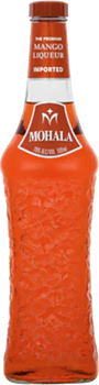 Bottle of Suntory Mohala Mango Liqueur 700ml with rich amber-colored liquid