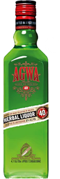 Bottle of Agwa Herbal Liqueur 700ml, the world's first coca leaf liqueur with distinctive artwork label