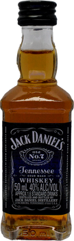 Jack Daniel's Tennessee whiskey in a 50ml glass bottle