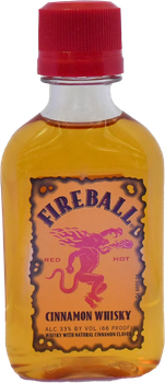 Fireball Cinnamon Whisky 50ml bottle, American cinnamon flavored whisky