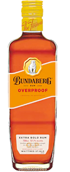 Bottle of Bundaberg OP Rum 700ml, an Australian rum from the Bundaberg region