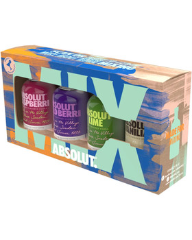 Absolut Flavours 4PK 50ml vodka bottles set