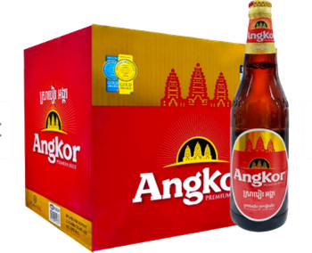 Case of Angkor Beer 640ml bottles from Cambodia