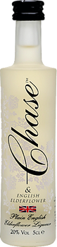 Bottle of Chase Elderflower Liqueur 50ml with botanical illustration label