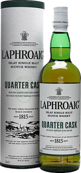 Bottle of Laphroaig Quarter Cask Whisky 700ml, a peaty Islay single malt Scotch