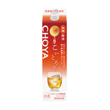 Bottle of Choya Honkaku Plum Wine 1.8L, golden Japanese ume plum wine