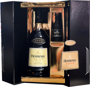 Hennessy VSOP Cognac Limited Edition black gift pack with 700ml bottle and 50ml companion bottle