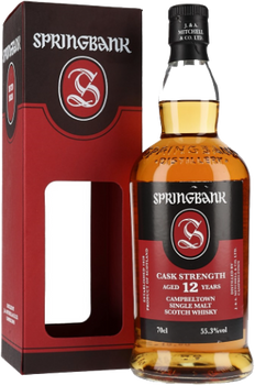 Bottle of Springbank 12 Year Old Cask Strength Campbeltown whisky, 700ml
