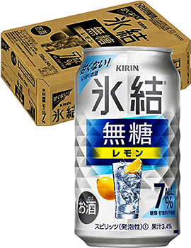 Kirin Freezing Unsweetened Lemon Alcohol 7% 350ml cans, 4 pack
