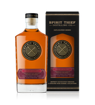 Spirit Thief Adams Distillery American Oak Shiraz Heavily Charred whiskey bottle, 500ml