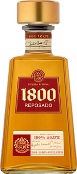 Bottle of 1800 Tequila Reposado 700ml, oak-aged 100% blue agave tequila
