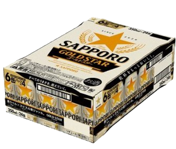 Case of Sapporo Gold Star 350ml cans, Japanese premium lager beer