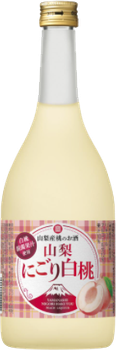 Bottle of Yamanashi Nigori Hakutou Peach unfiltered sake, 720ml