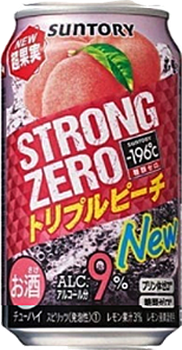 Suntory -196 Peach Alcohol 7% Sugar Free 350ml cans, 4 pack