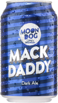 Case of Moon Dog Mack Daddy Dark Ale 330ml cans, an Australian dark ale with hoppy notes