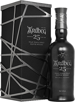 Bottle of Ardbeg 25 YO Limited Edition single malt Scotch whisky, 700ml