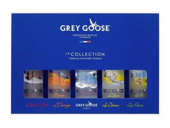 Grey Goose La Collection Miniature Set featuring five 50ml bottles of French vodka