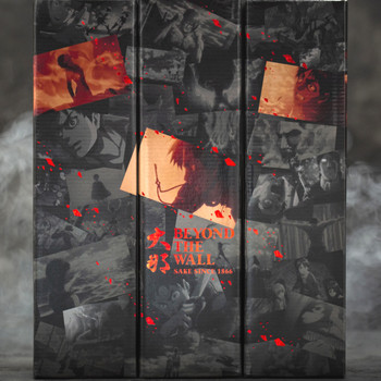 Beyond the Wall Attack on Titan limited edition sake set with four 720ml bottles