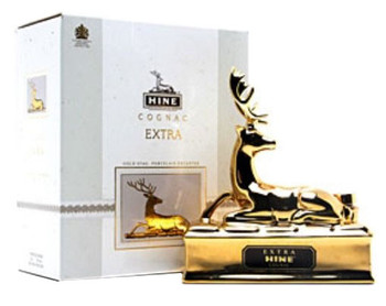 Hine Extra Golden Stag Bernardaud Limoges Porcelain Decanter, 700ml