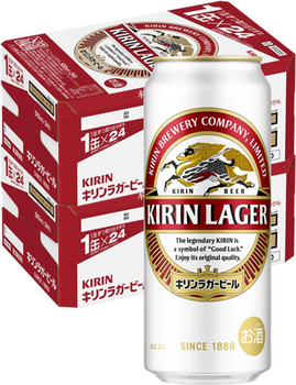 Case of Kirin Lager Beer 500ml cans, Japanese imported lager