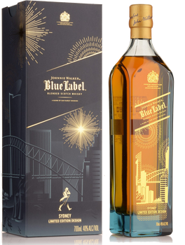 Johnnie Walker Blue Label Sydney Limited Edition Blended Scotch Whisky bottle, 1000ml, with Sydney skyline packaging